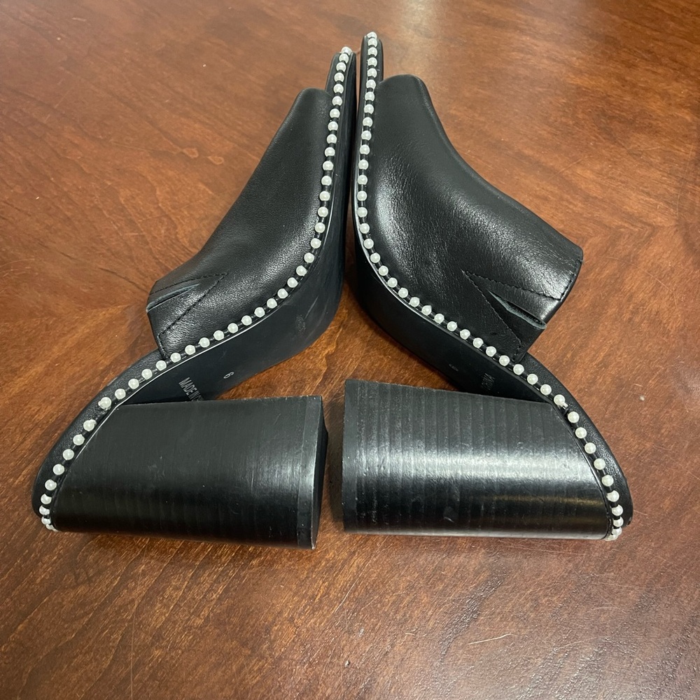 Steve Madden Leather Block Heel Pearl  Decoded Sandals - Picture 8 of 12